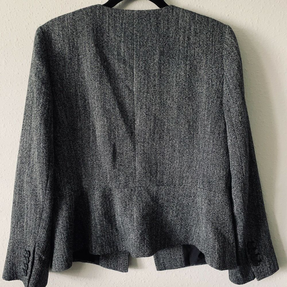 Ann Taylor Herringbone Peplum Jacket Tweed Blazer - Picture 5 of 5